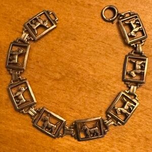 1940's Sterling Silver Scottish Terrier Bracelet